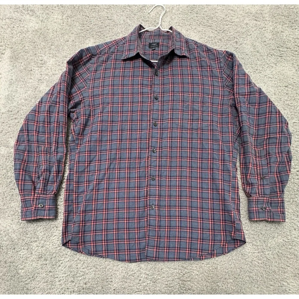 J. Crew Shirt Mens Medium Heathered Plaid Long Sleeve‎ Button Down Cotton